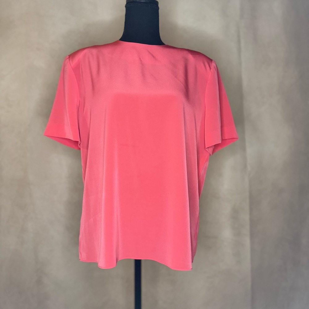 Kasper & Company A.S.L. Vintage Style Chic Coral Women's Blouse Size 12